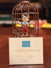 WDCC Disney Pinocchio Ill Never Lie Again Cage Figurine Animators Choice Box COA picture