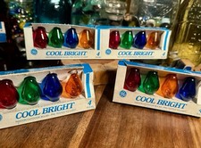 Vintage GE Cool Bright C7 Christmas Light Bulbs 5W Multicolor 4 -pks  tested NOS picture