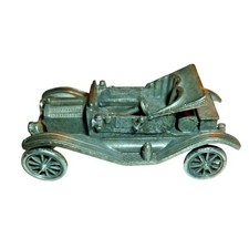 Vintage Miniature Diecast Metal Car Model T Roadster Pewter Tone Figurine picture