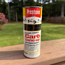 VTG 1960’s Prestone Carb Tune-Up Can NOS Full Unopened 8 oz Gas Additive picture
