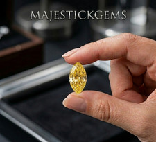1 Ct Marquise Cut Yellow Lab Grown Diamond VVS1 Certified Loose Stone D Color picture