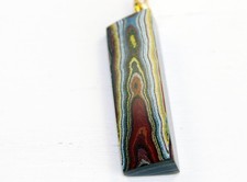 Fordite Necklace - Corvette Fordite - 37.22mm x 11.66mm x 7.47mm (N-135) picture