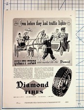 1937 Diamond Tires Vintage LIFE Magazine Ad Traffic Lights Horse Car Ohio picture