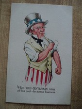 UNCLE SAM getting Ready to FIGHT 1923 Postcard picture