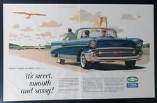 1957 Chevrolet Belair convertible *Original* Post magazine car ad print c picture