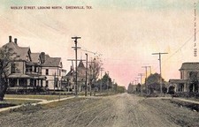 Greenville, Texas Unpaved Wesley Street Looking North Postcard COPY #83551 picture