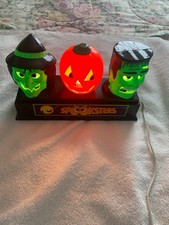 1996 HILCO ELECTRIC LITE UP SPOOKSTERS HALLOWEEN FLICKERS WITCH FRANKENSTEIN picture