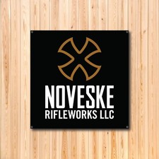 NOVESKE RIFLE COMPANY VINYL BANNER 3’x3’ LARGE CUSTOM RIFLE LOGO DESIGN GUN LOGO picture