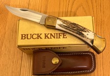 STUNNING VINTAGE BUCK STAG 110 KNIFE NEVER USED IN BOX     N5 picture