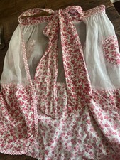 Sweetest Vintage Handmade Half Apron 1950s white sheer Crinoline & voile pink picture