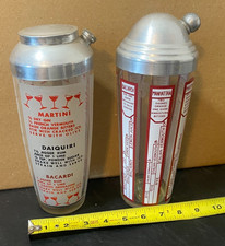 vintage cocktail shaker glass 1950s martini daiquiri ingredients measuring picture