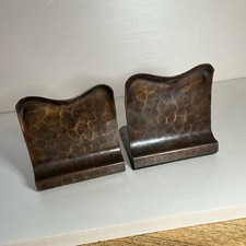 The Avon Copper Smith Hand Wrought Solid Copper Bookends Arts & Crafts picture