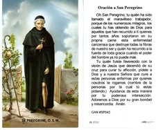 Oracion a San Peregrino - Spanish - GAN - Paperstock Holy Card picture