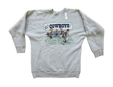 Vintage 1994 Peanuts Snoopy Dallas Cowboys NFL Crewneck Sweatshirt Gray XL picture