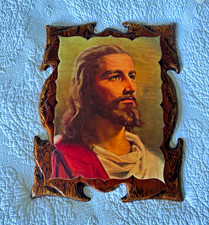 Vintage Christianity Jesus Portrait Decorative Wood Wall Plaque Wall Hanging picture