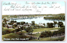 1906 Merrimac River Postcard Haverhill MA Swett's Hill, The Forks ME DPO Cancel picture