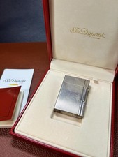 Working S.T. DUPONT Gas lighter Silver Gatsby with box picture