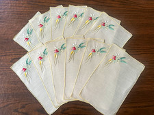 Set of 12 Vintage Marghab Cocktail Napkins Pattern 699 Carrots and Peas picture