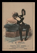 1800s Ephemera N. E. Gibbard Boots and Shoes Victorian Era Trade Card picture