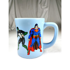 Vintage 1998 Warner Bros Studio Store Justice League Coffee Mug Batman Superman picture
