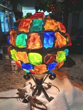 ANT VTG MCM Orb Multi Color Chunk Table Light Rod Iron Spherical  picture