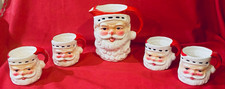 RARE Vintage 1950s glamour/sleepy eye Santa pitcher with 4 mugs. Made in Japan. picture