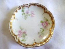 Vintage Haviland Limoge Butter Pat PINK FLOWERS picture