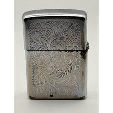 1978 Zippo Regular Floral Engraved Blank Monogram Date Code Unclear USA Vintage picture