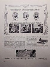 1941 Chesapeake and Ohio Lines Railroad Print Ad - Washington Jefferson Clay picture