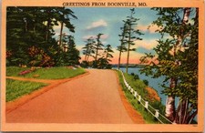 Generic Scenic Greetings Country Road Boonville Missouri UNP Linen Postcard XF1 picture