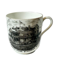 SCHOOL OF AMERICA PLATTSBURG NY NEW YORK Souvenir ANTIQUE CHINA TRINKET CUP picture