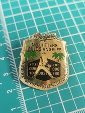 Vtg LA Dodgers No Hitters In Los Angeles Gold Tone Lapel Pin picture