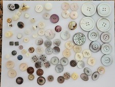 Lot of over 125 Beautiful Antique and Vintage mother of pearl buttons picture