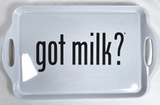 🔥  Vintage GOT MILK? Melamine Serving Tray W/ Handles At Home International EXC picture