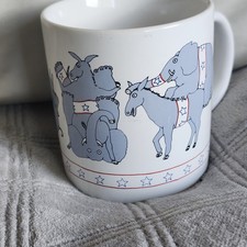 Vintage 1979 Taylor & Ng donkey elephant orgy politics GOP  DEMOCRAT mug JAPAN picture