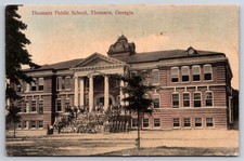Thomson Public School Thomson Georgia GA Hand-Colored 1910 Postcard picture