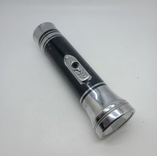 #AH) EVEREADY FLASHLIGHT Masterlite Trade-Marks VINTAGE 1950’s, Black Silver 7” picture