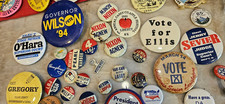 HUGE LOT 100 Vintage Political, Union, CA History, Buttons, Pins, Adverts, Lions picture