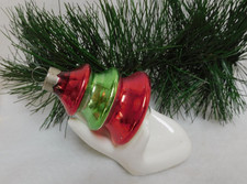VTG Pre WWII Christmas Shiny Brite Ornament tree shape great red & green picture