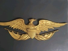 Vintage Sexton Metal Eagle Bird Wall Plaque with Shield and Wings Spread 27