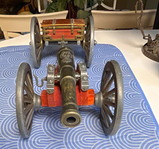 Vintage Civil War Dahlgren 1861 Cannon Model Wood carriage Metal barrel Amo case picture