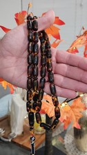 Natural Vintage Germany  Cherry Amber 39 سبحة مسكي خام الماني انتيك شوائبي picture