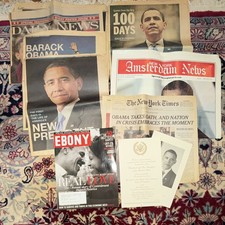 Barack Obama Inauguration Paper Lot: NY Times, Daily News, NY Amsterdam News picture