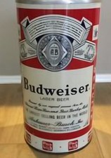 NEW OLD STOCK Vintage 1970s/1980s Budweiser Metal Barrel Wrap Store Display Sign picture