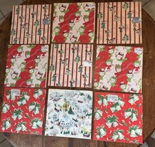 LARGE LOT  Vtg Dennison Christmas Gift Wrap Sheet 20x30 10c & American Greetings picture