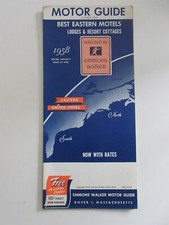 Vintage 1958 Motor Guide Eastern US Motels Hotel Road Map Pamphlet Brochure picture