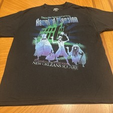Vintage Disney World Haunted Mansion Liberty Square T Shirt Black Mens Large  picture