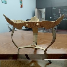 Vintage Brass Rose/Leaf Design Pedestal Plant Orb Stand Bowl Display Replacement picture