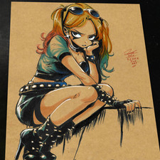 Harley Quinn Print Signed 8.5x11 | Art by Keyeske picture