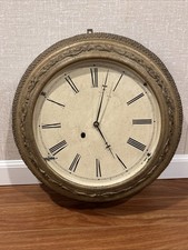 Large Antique Jerome? 18.5” Gallery Wall Clock With 12” Dial For Restoration picture